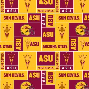 Arizona State NCAA Block Fleece Fabric