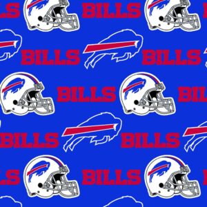 Buffalo Bills Cotton Fabric Blue