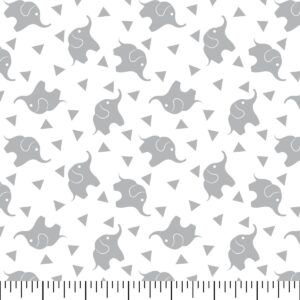 Nursery Fabric - Elephant Confetti Gray Flannel