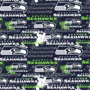 Seattle Seahawks Cotton Fabric Distressed