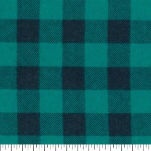 Snuggle Flannel Fabric-Teal Buffalo Check
