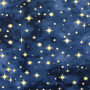Blue Starry Sky Luxe Foil Flannel Fabric