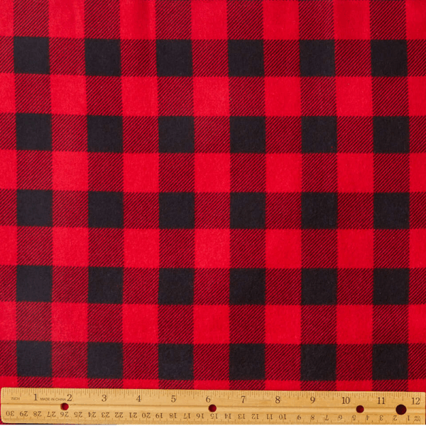 Eddie Bauer Red & Black Buffalo Flannel Prints Fabric - Image 3