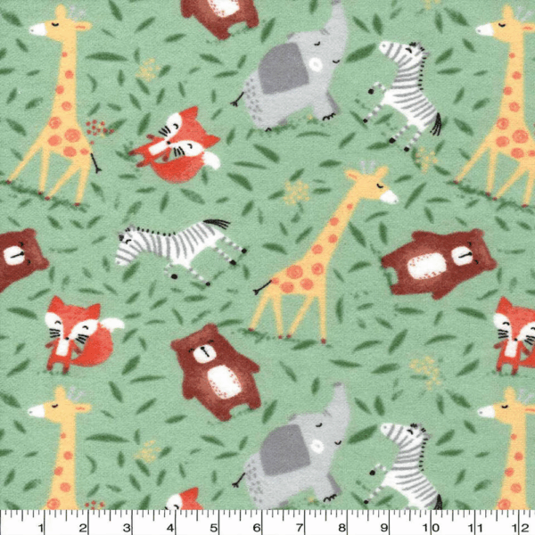 Save the Earth Animals Nursery Flannel Fabric - Image 2